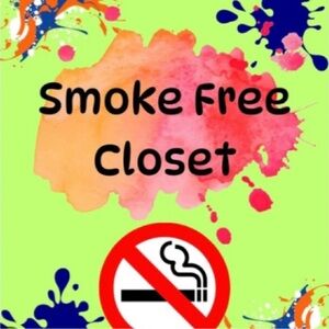 Colorful Smoke Free Closet Sign